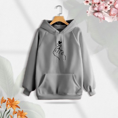 Premium Comfortable (Gray -Love Turi) Ladies winter hoodie